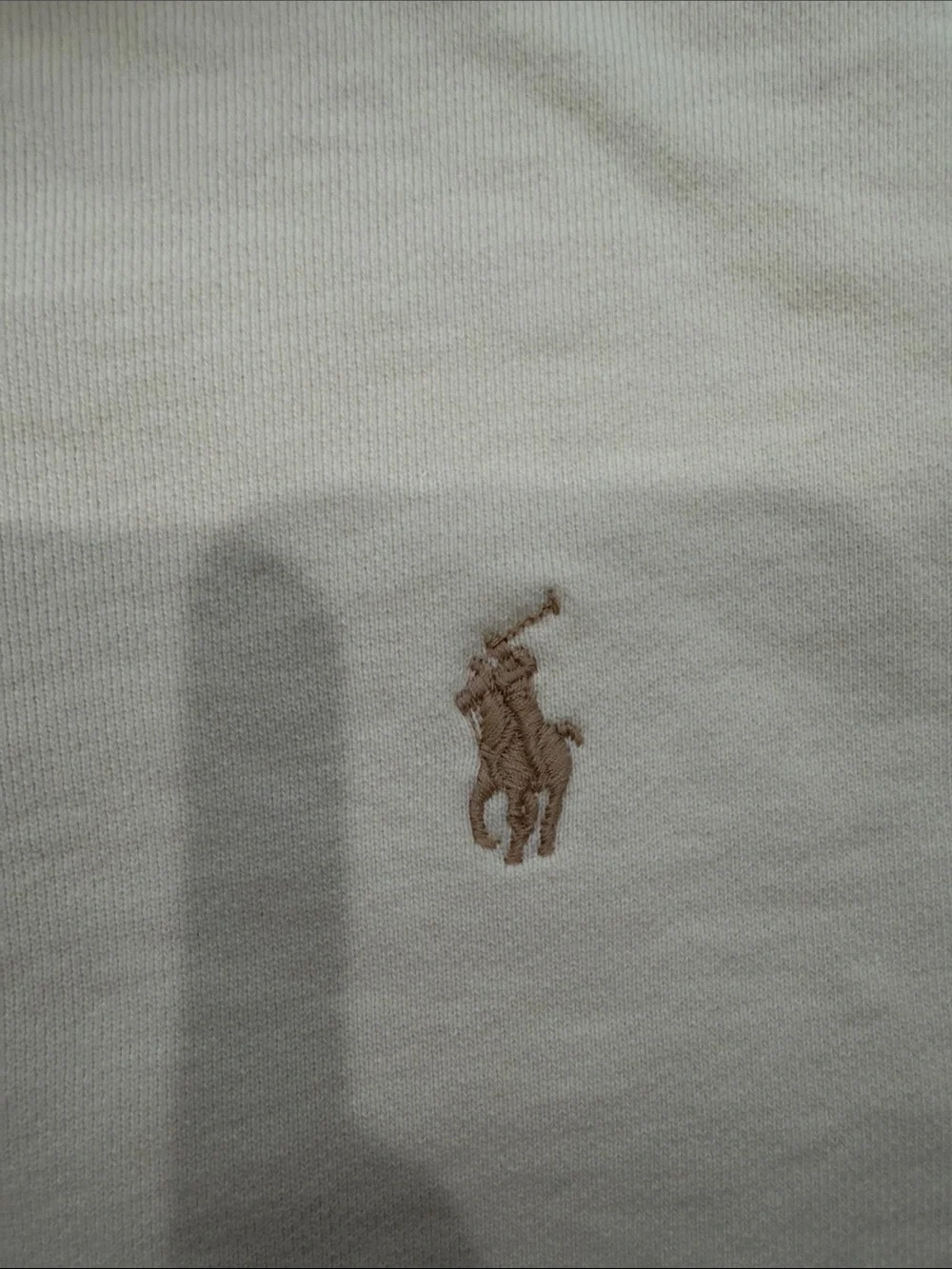 NWOT Polo by Ralph Lauren Cream Quarter-Zip Pullover Sweatshirt size large